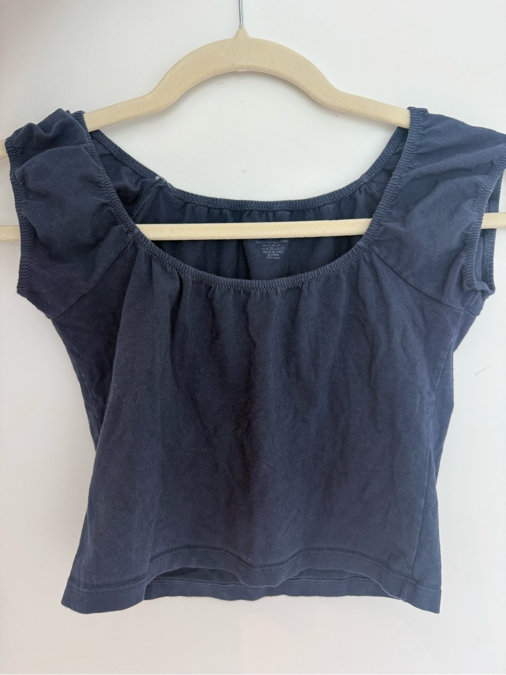 Brandy Melville Navy Scoop Neck Short Sleeve Top